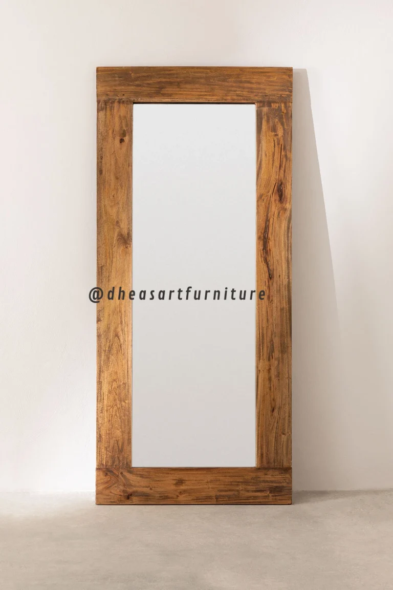 wooden standing mirror teak wood