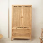 lemari pakaian jati rotan
