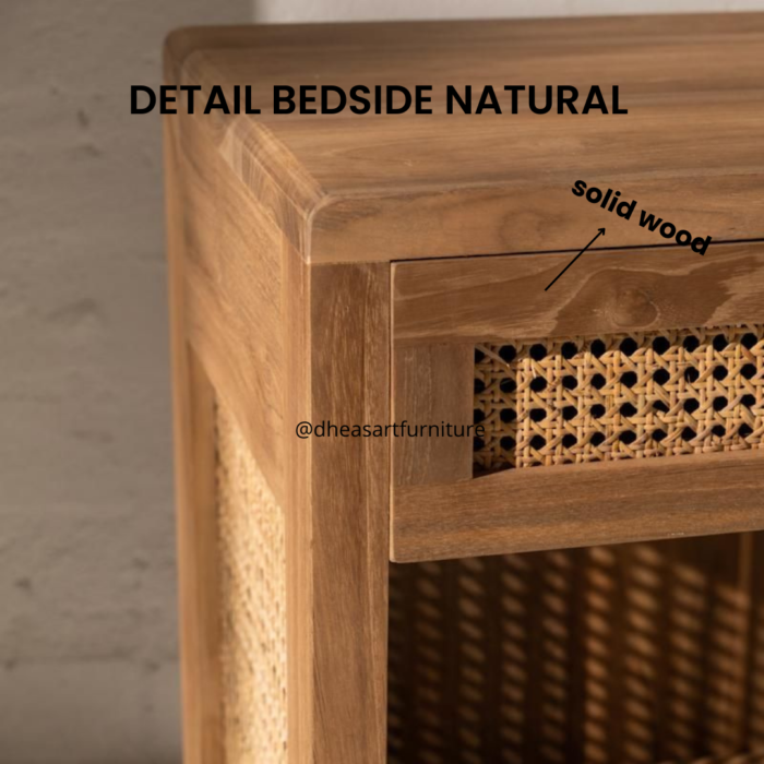 bedside meja nakas rotan minimalis