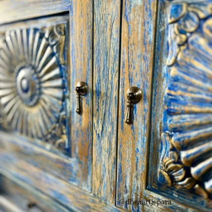 buffet sideboard door carved antique cabinet